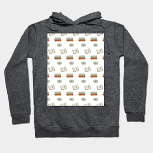 Pattern with books and speech bubble Hoodie